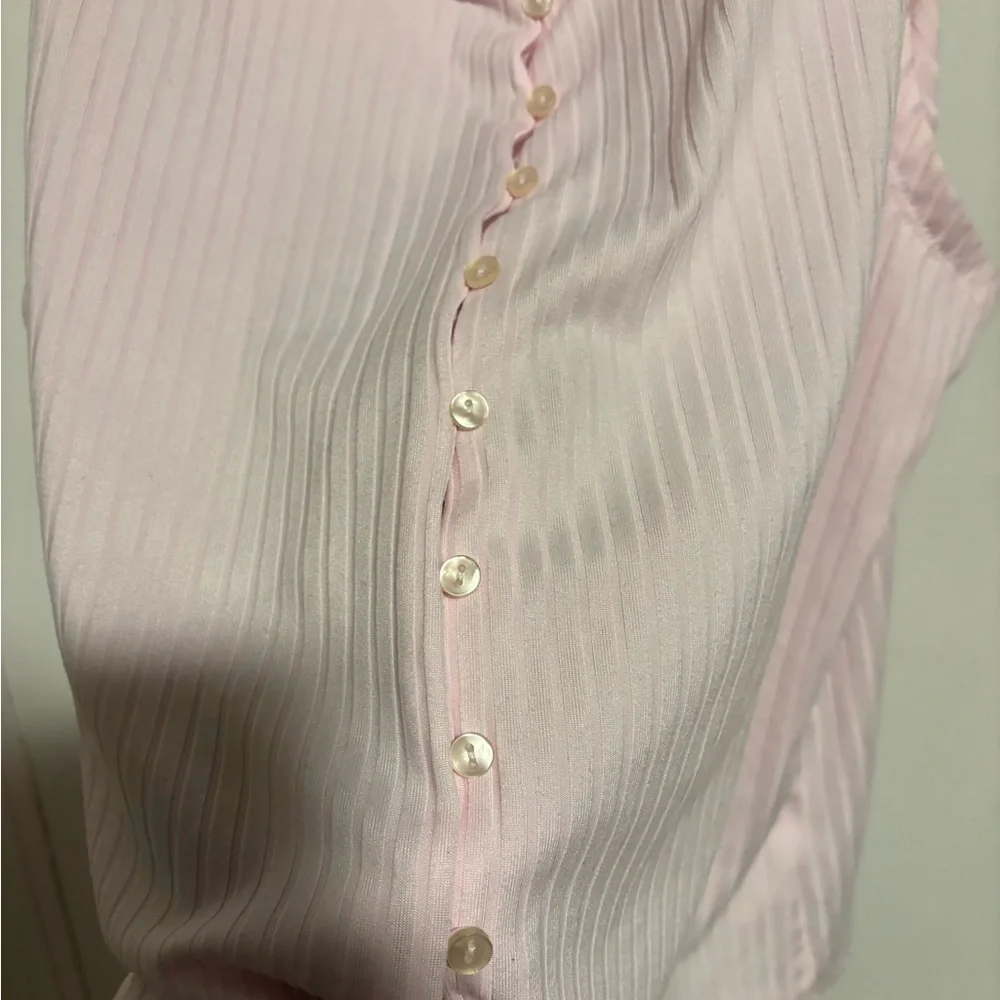 ✨ 3/$30 ✨ Bluenotes Everyday Pink Ribbed Button-Front Tank – Size XL - Picture 3 of 4